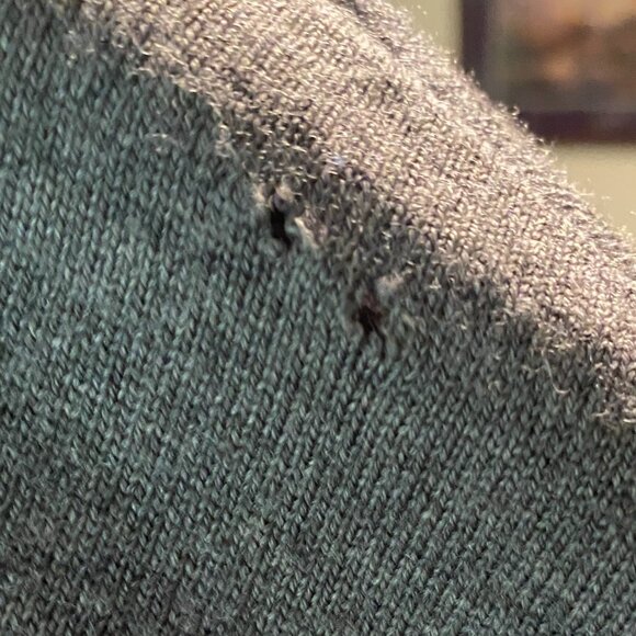 Eileen Fisher 100% Merino Wool V-Neck Tunic Sweater Grey Size Small/Petite - Picture 6 of 11